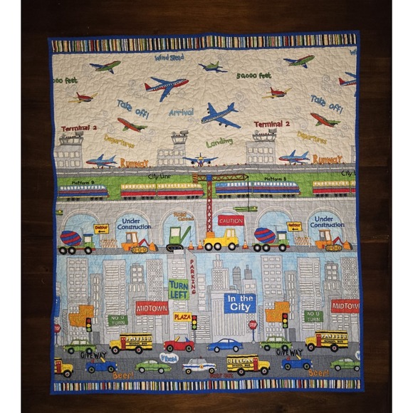 Farm Animal Quilted Baby Child Nursery Blanket Reversible Unisex 43.5x35" Colors - Picture 4 of 5